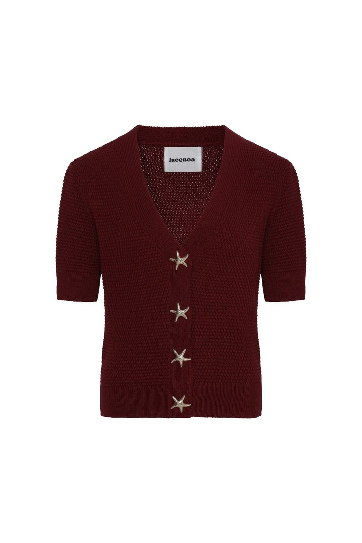 Yıldız Düğmeli V Yaka Hırka