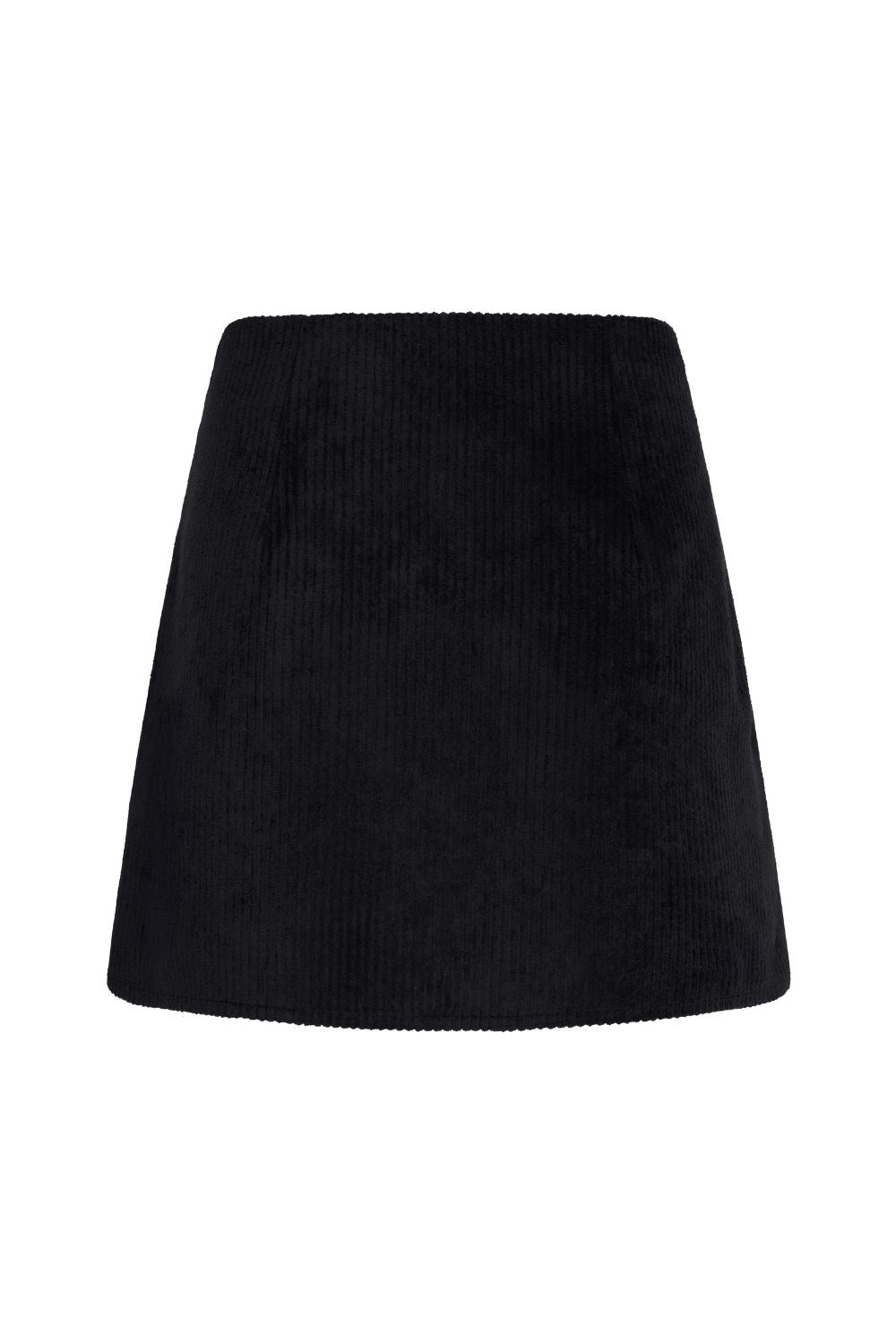 Fitilli Kadife Mini Etek Siyah