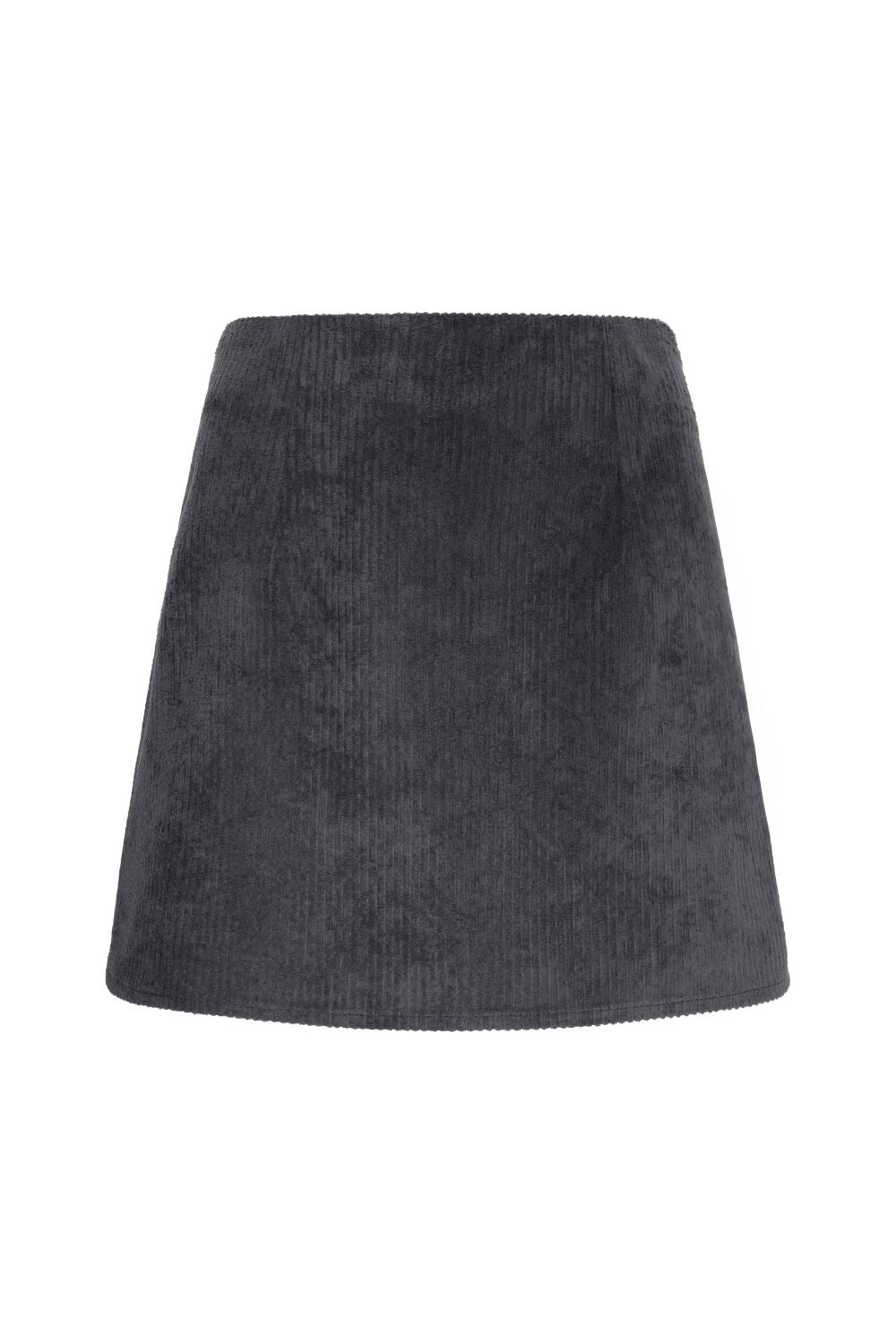 Fitilli Kadife Mini Etek Gri