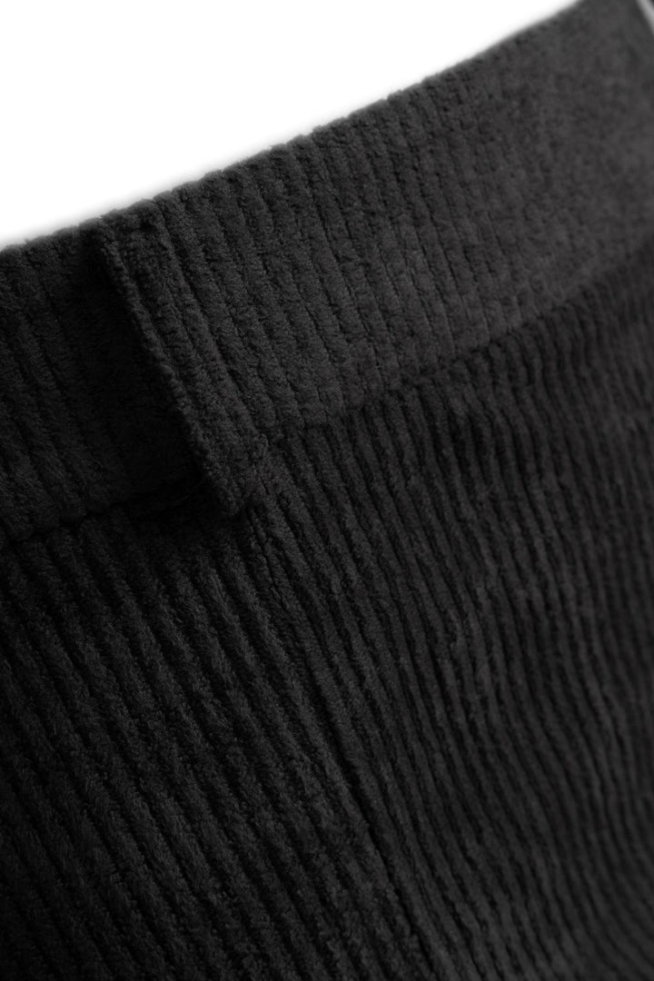 Fitilli Kadife Mini Siyah Etek