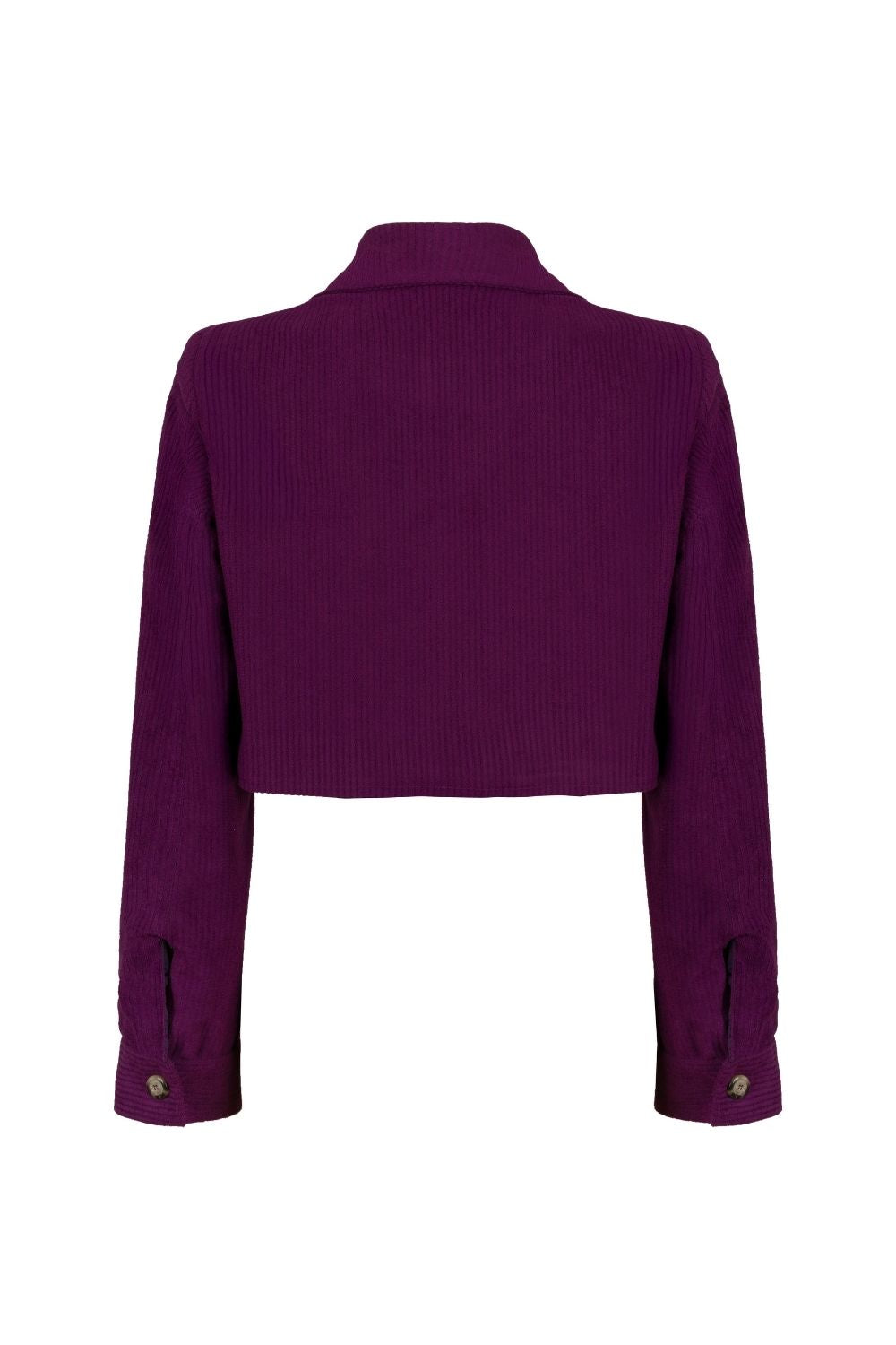 Kadife Crop Ceket Mor