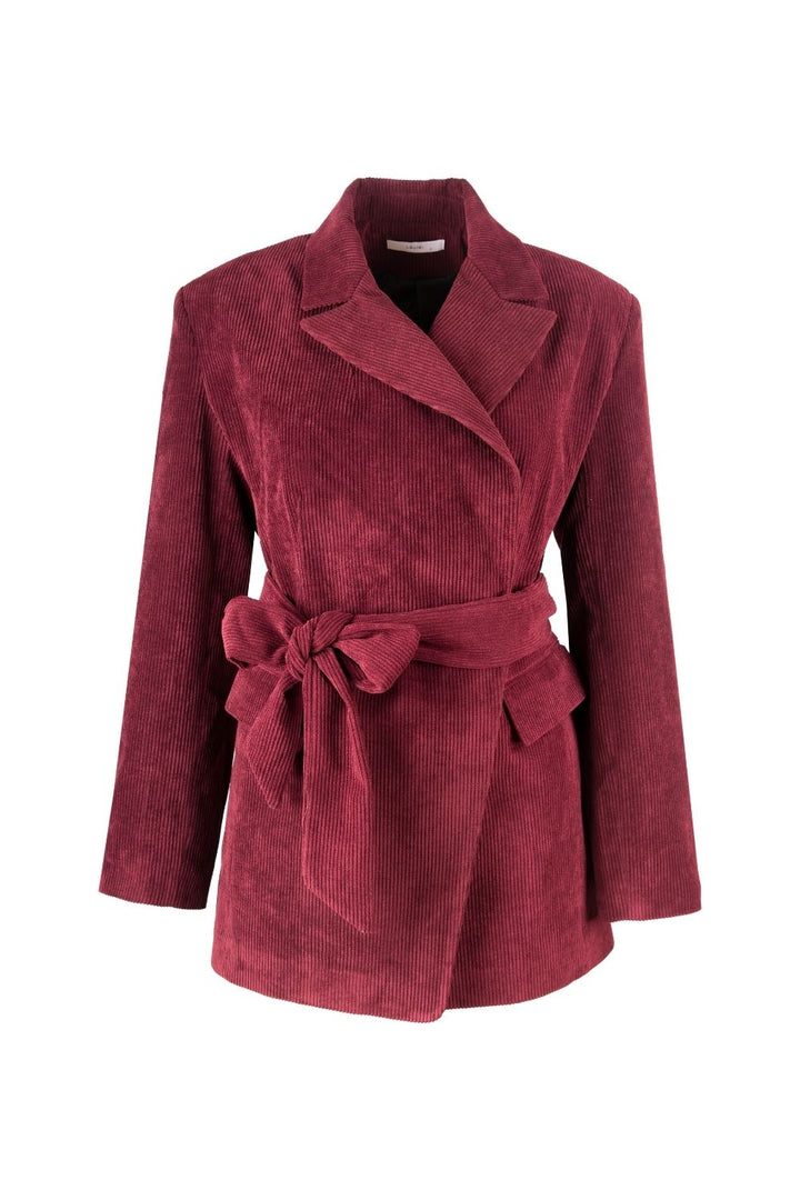 Fitilli Kadife Beli Kuşaklı Ceket