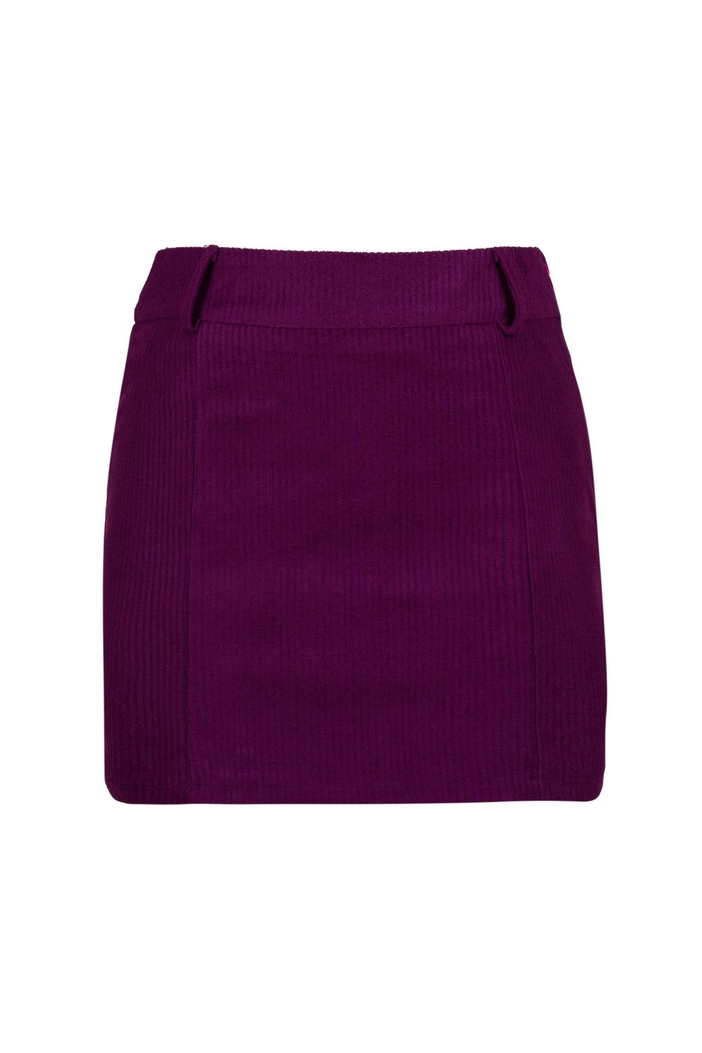 Fitilli Kadife Mini Mor Renk Etek