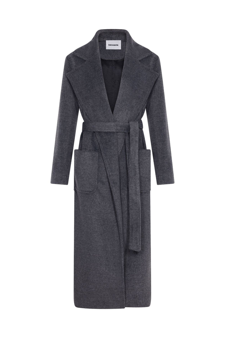 Kruvaze Kaşe Kaban Gri