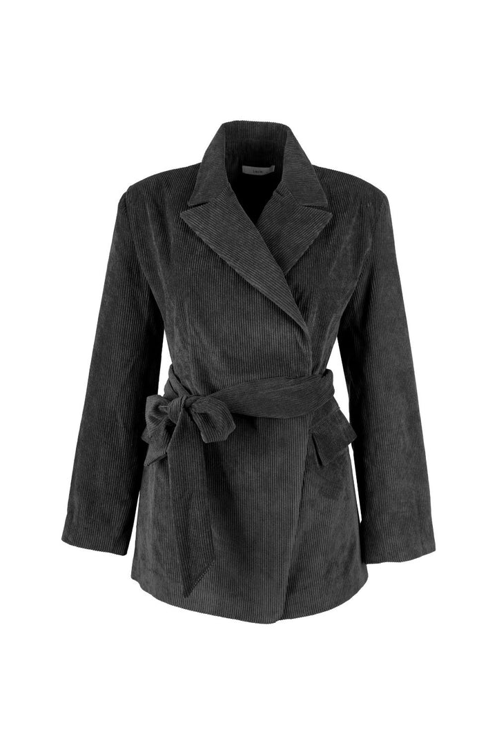 Fitilli Kadife Beli Kuşaklı Ceket