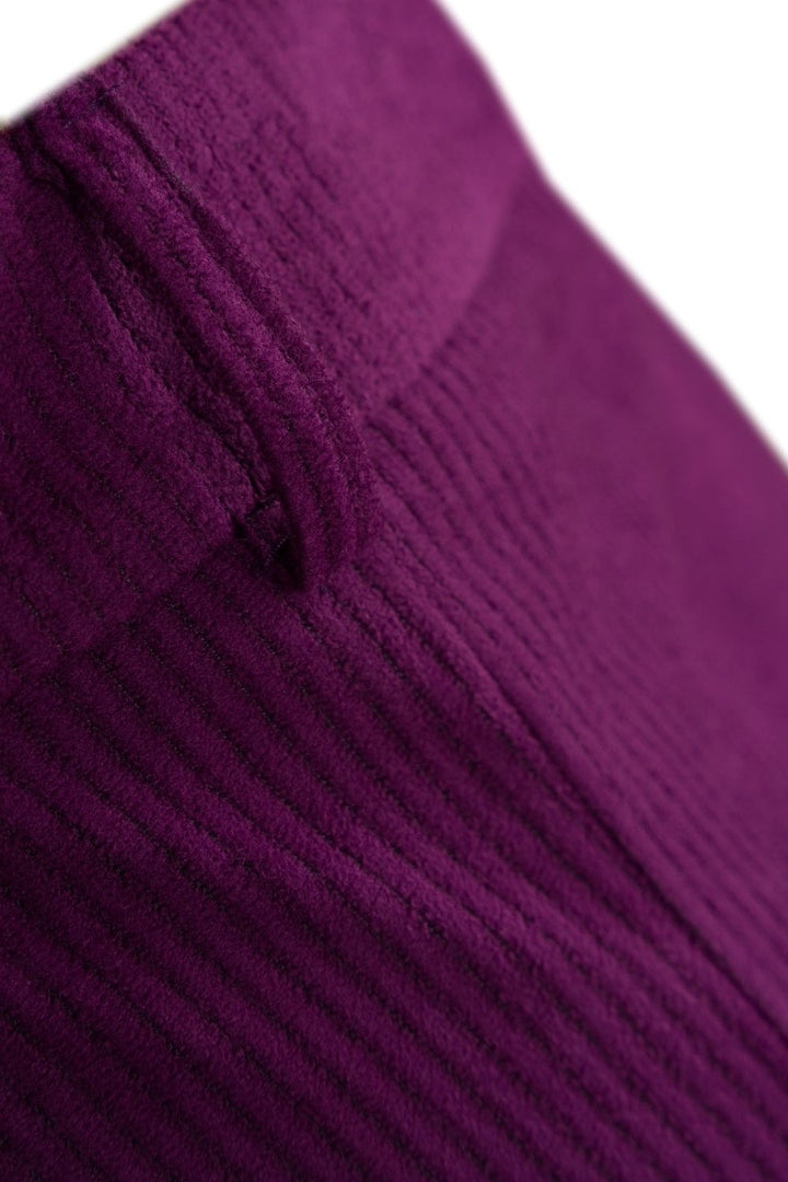 Fitilli Kadife Mini Mor Renk Etek