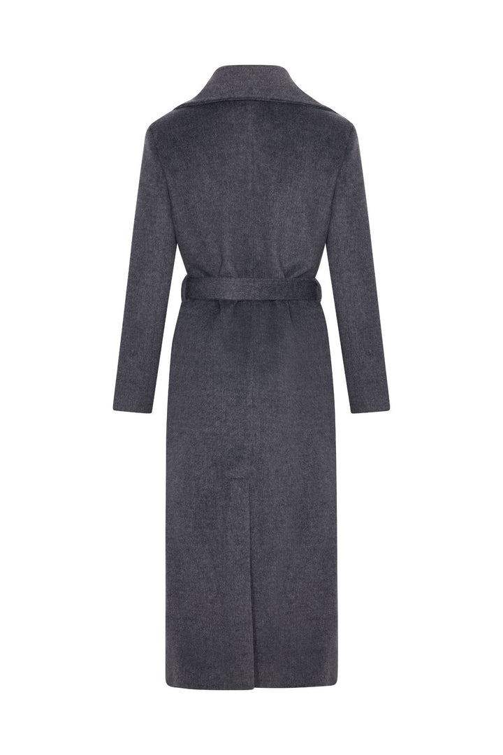 Kruvaze Kaşe Kaban Gri