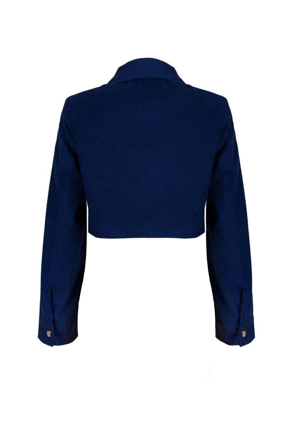 Kadife Crop Ceket Lacivert