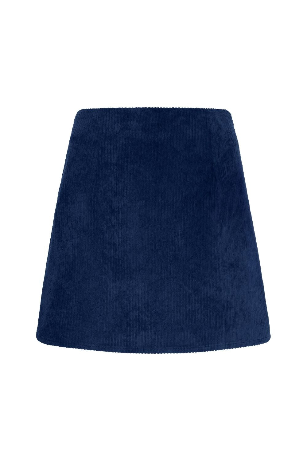 Fitilli Kadife Mini Etek Lacivert