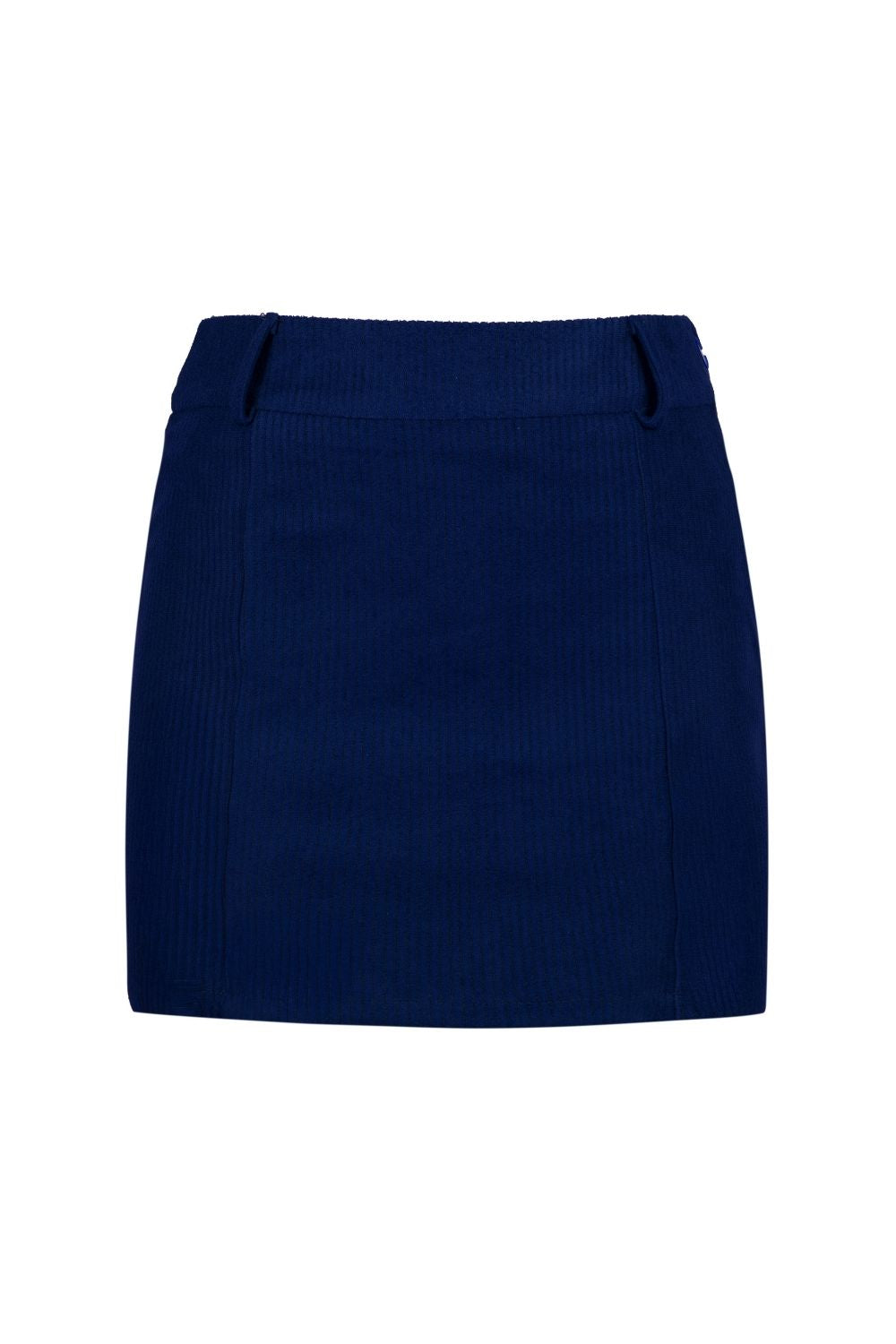 Fitilli Kadife Mini Lacivert Etek
