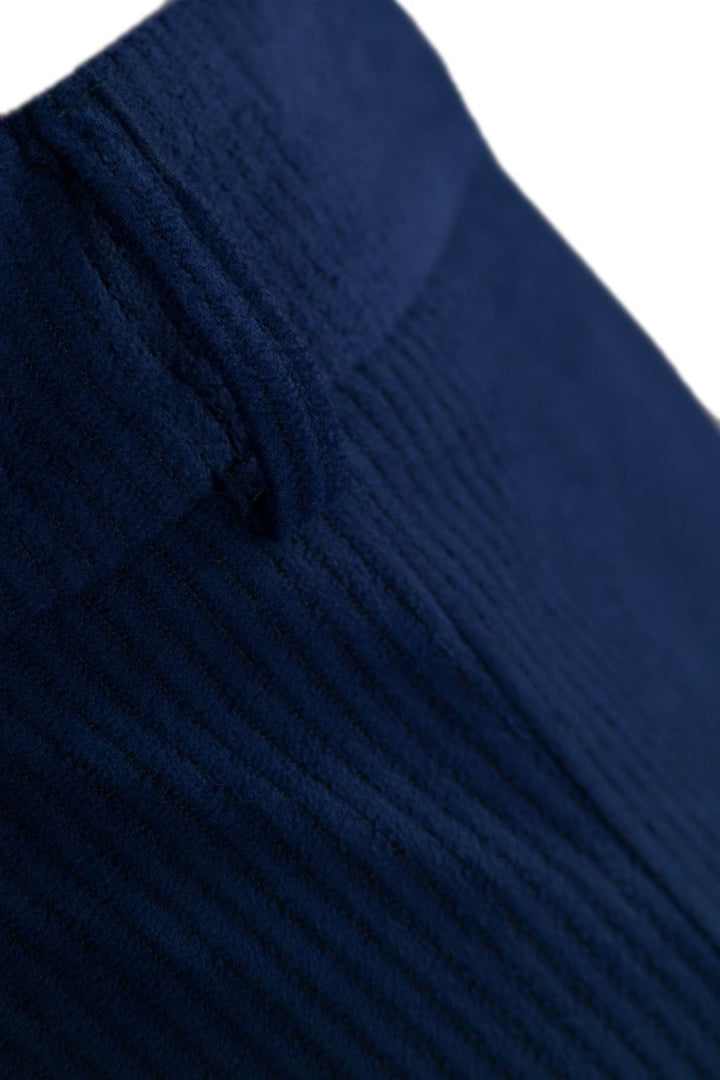 Fitilli Kadife Mini Lacivert Etek