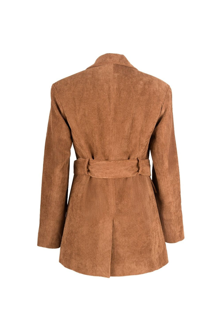 Fitilli Kadife Beli Kuşaklı Ceket