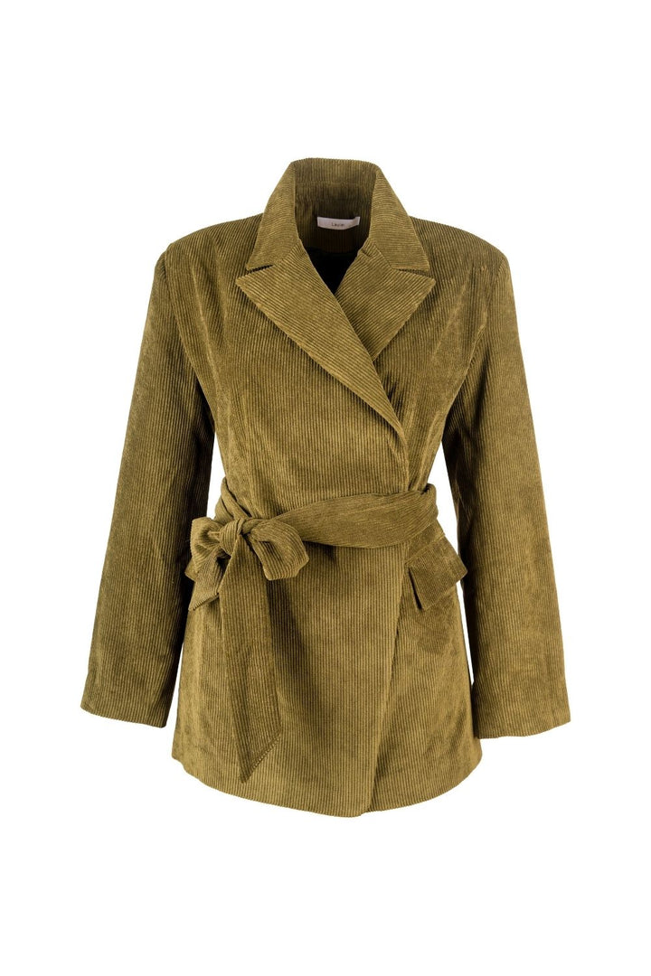 Fitilli Kadife Beli Kuşaklı Ceket