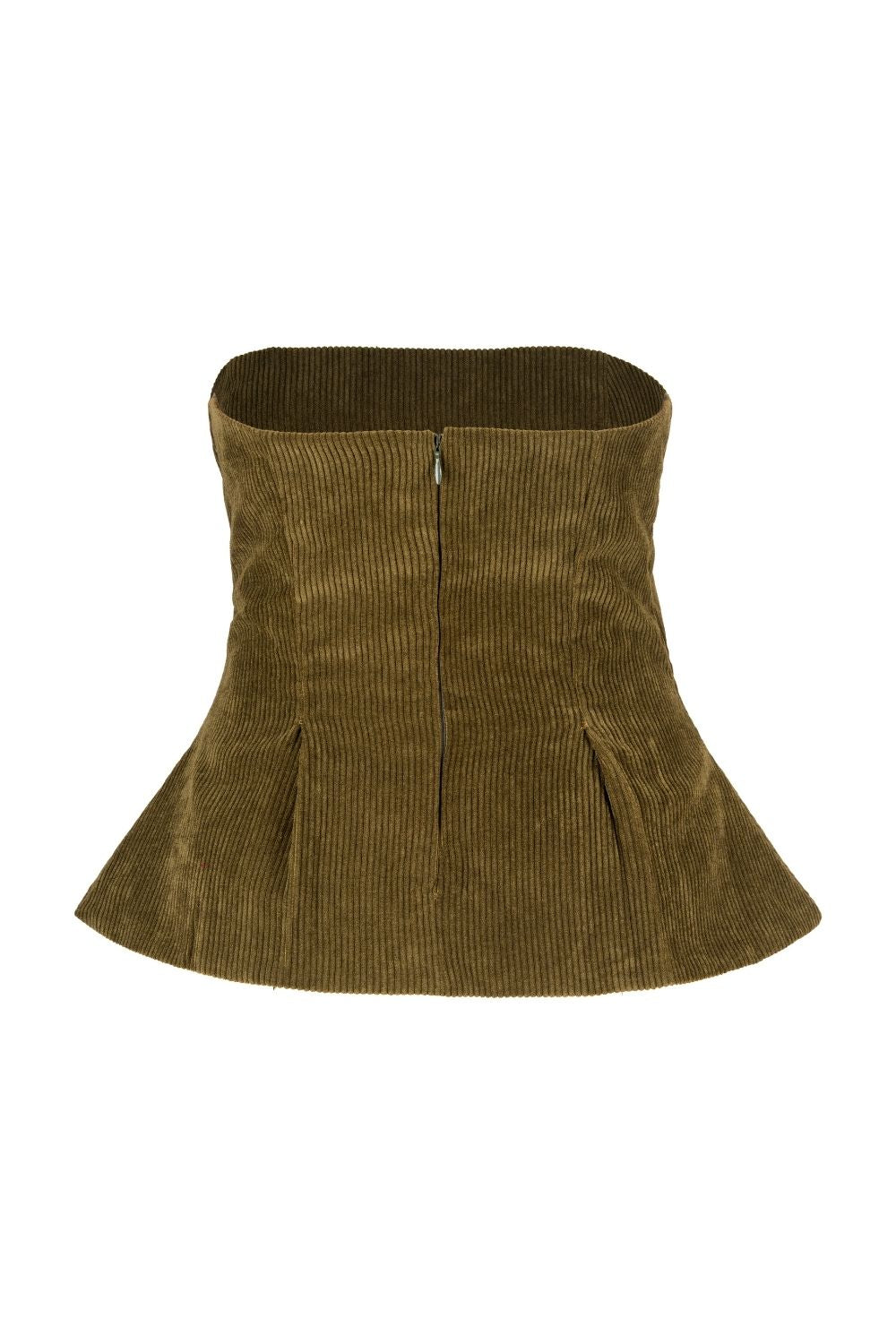 Fitilli Kadife Straplez Bluz