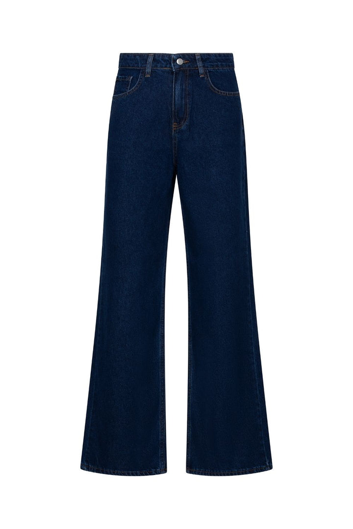 Yüksek Bel Lacivert Jeans