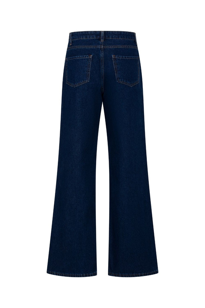 Yüksek Bel Lacivert Jeans