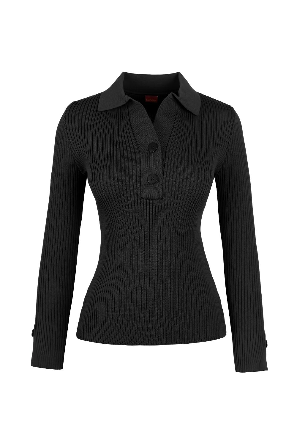 Polo Yaka Siyah Triko Kazak