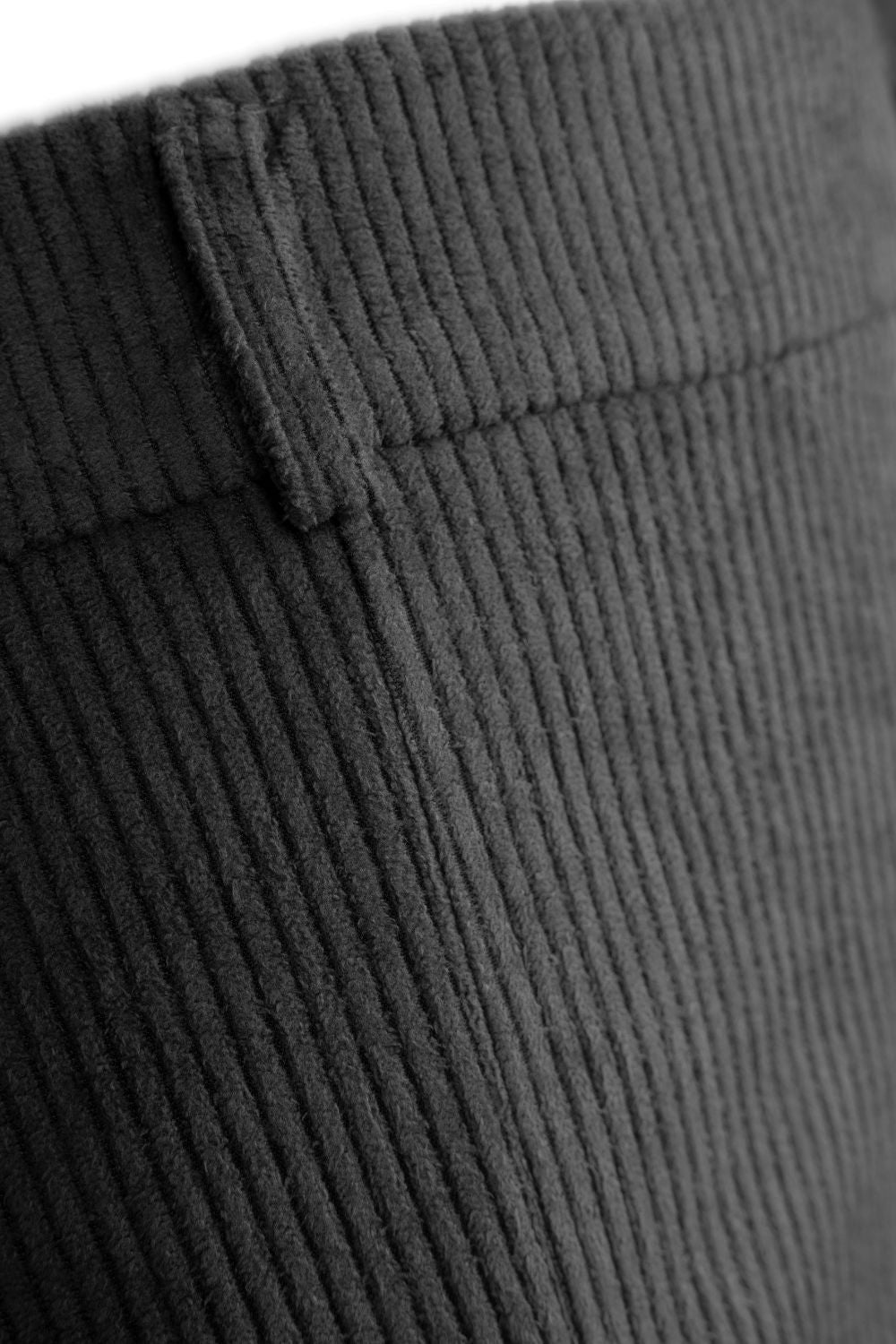 Fitilli Kadife Mini Gri Etek