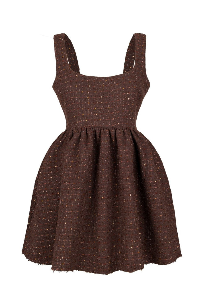 Tuvit Mini Elbise Kahve