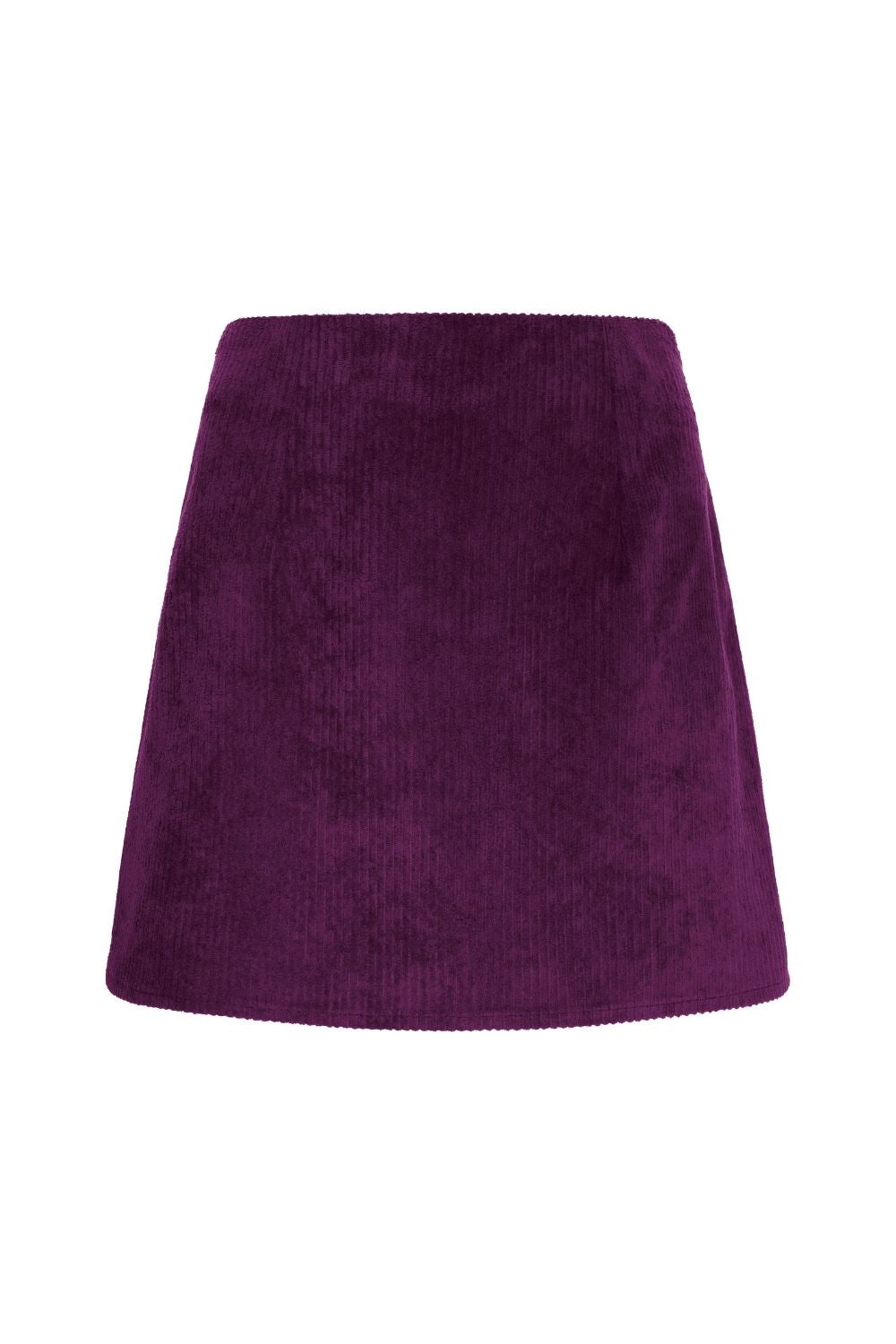 Fitilli Kadife Mini Etek Mor
