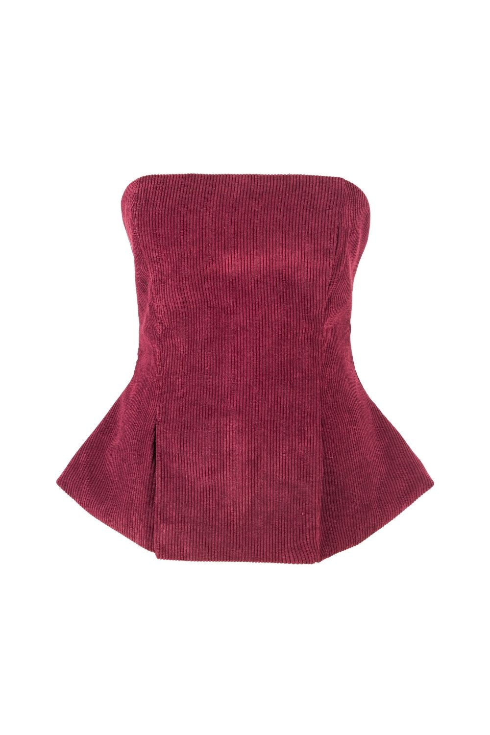 Fitilli Kadife Straplez Bluz