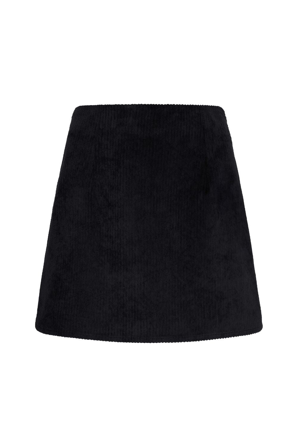 Fitilli Kadife Mini Etek Siyah