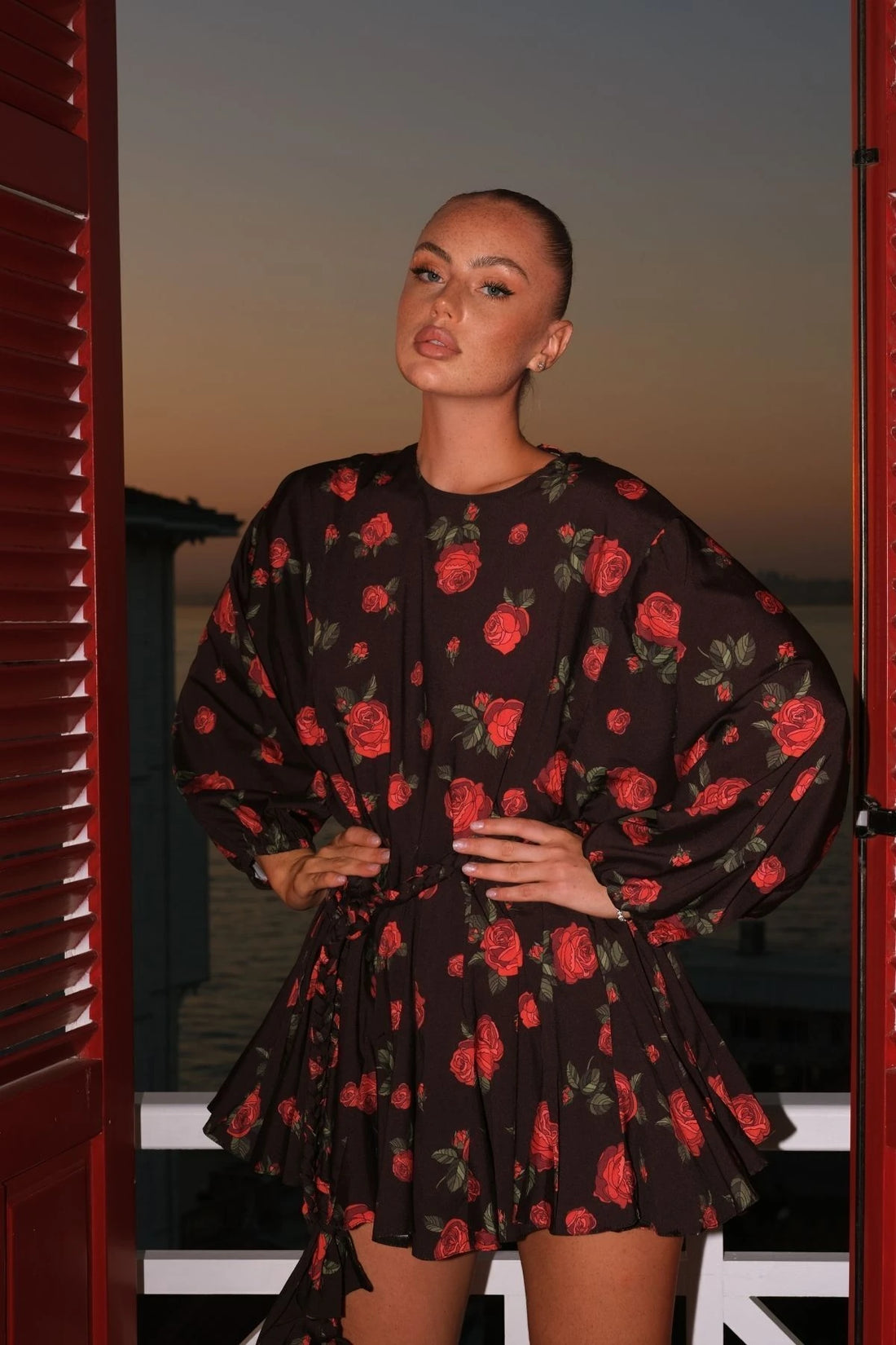 ELORA ÇİÇEK DESENLİ ELBİSE