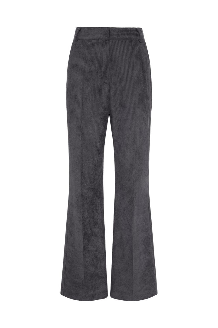 Fitilli Kadife Pantolon Gri